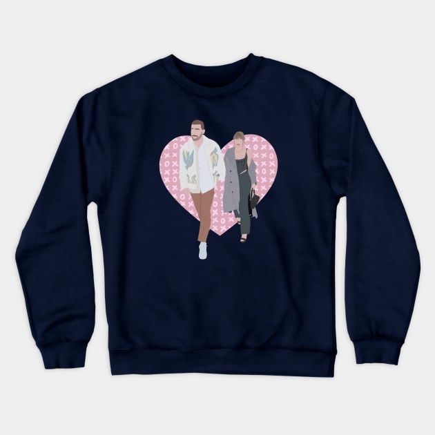 Taylor and Travis with Heart Crewneck Sweatshirt by Midnight Pixels